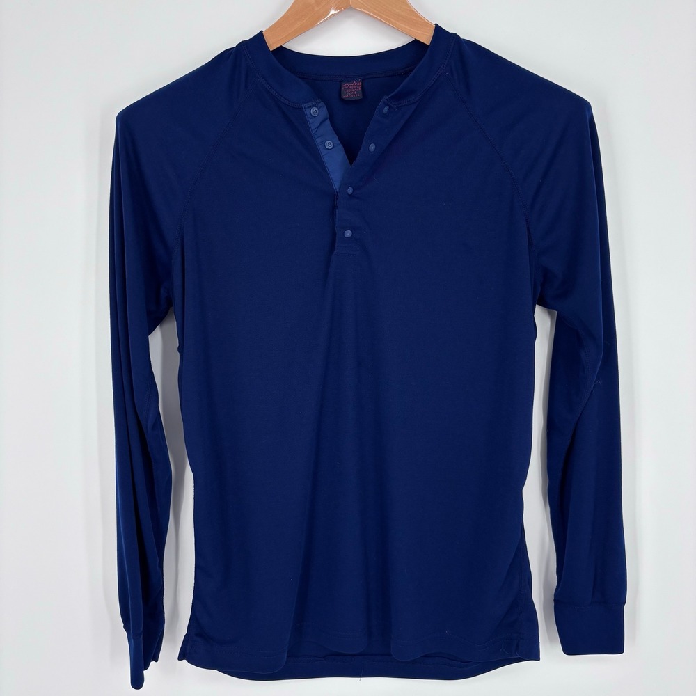VTG 90s Patagonia Capilene Henley Shirt Mens XL Blue Long Sleeve BaseLayer USA